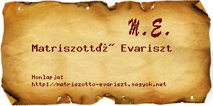 Matriszottó Evariszt névjegykártya
